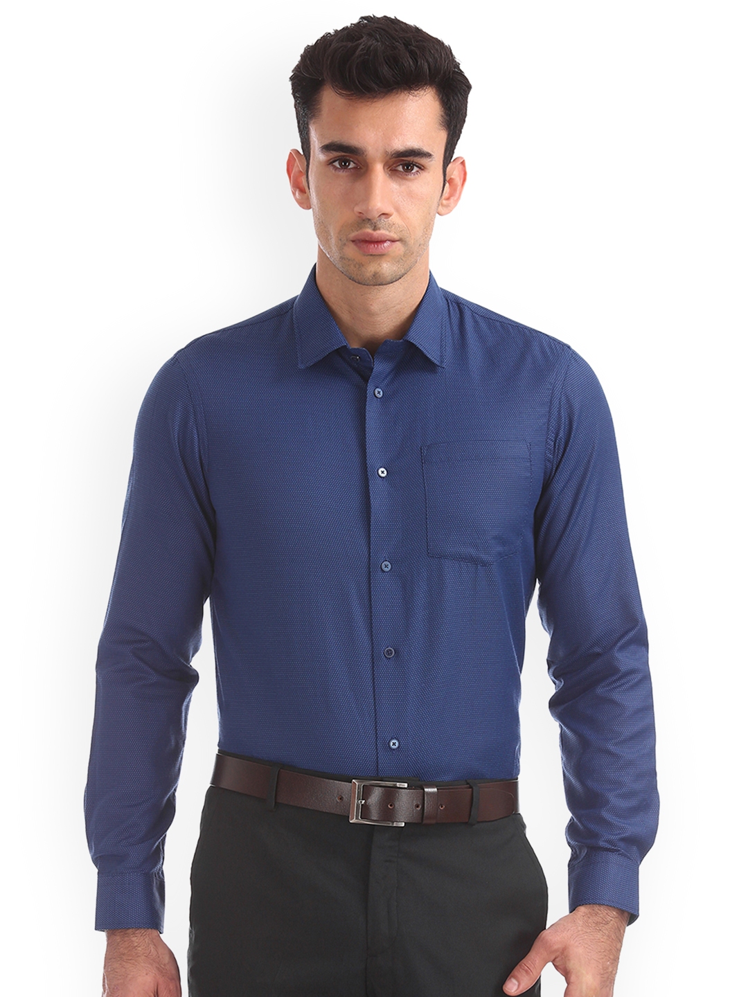 Buy Arrow New York Men Blue Slim Fit Printed Casual Shirt - Shirts for ...