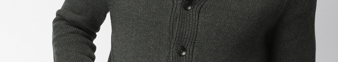 Buy Celio Men Charcoal Grey Solid Cardigan - Sweaters for Men 7197007 ...