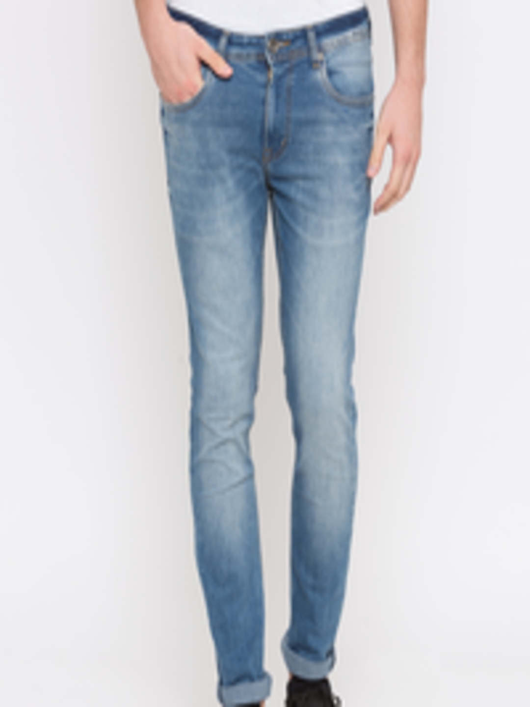 Buy Globus Men Blue Skinny Fit Low Rise Clean Look Stretchable Jeans ...