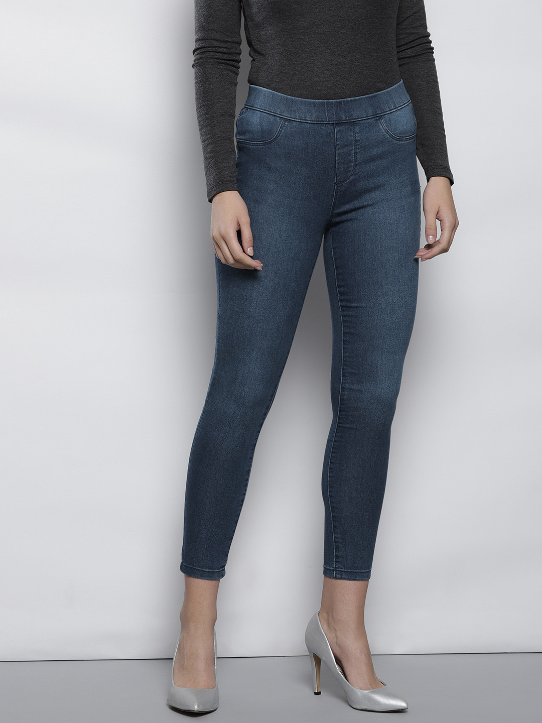 Buy DOROTHY PERKINS Women Petite Blue Solid Cropped Jeggings Jeggings