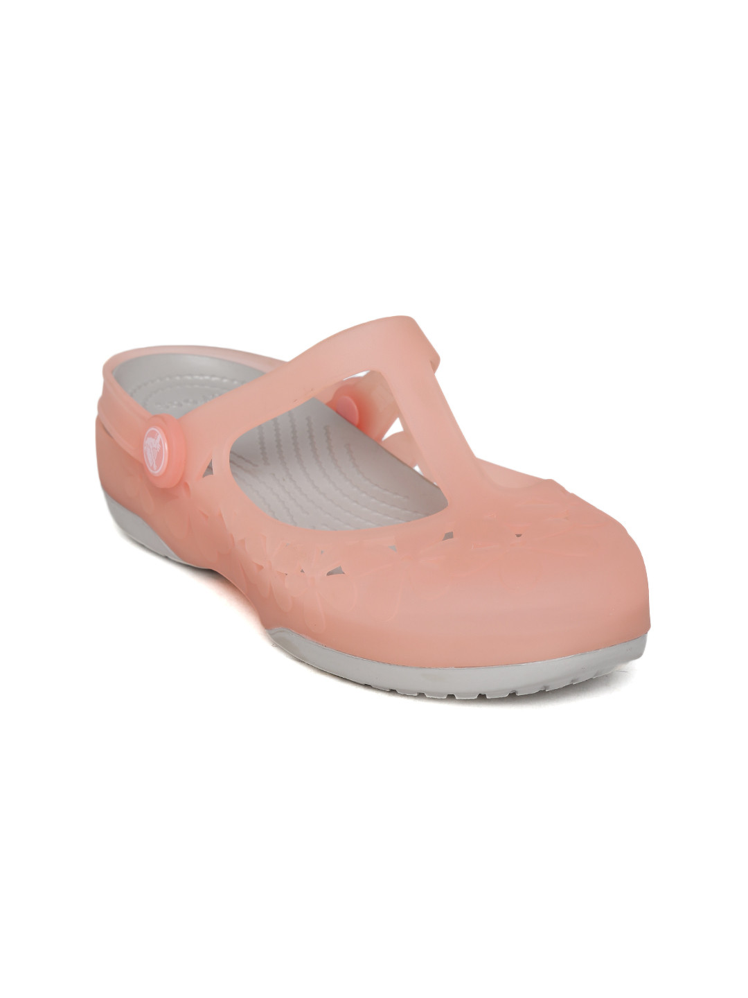 Buy Crocs Women Peach Coloured Clogs With Cut Out Detail Flip Flops