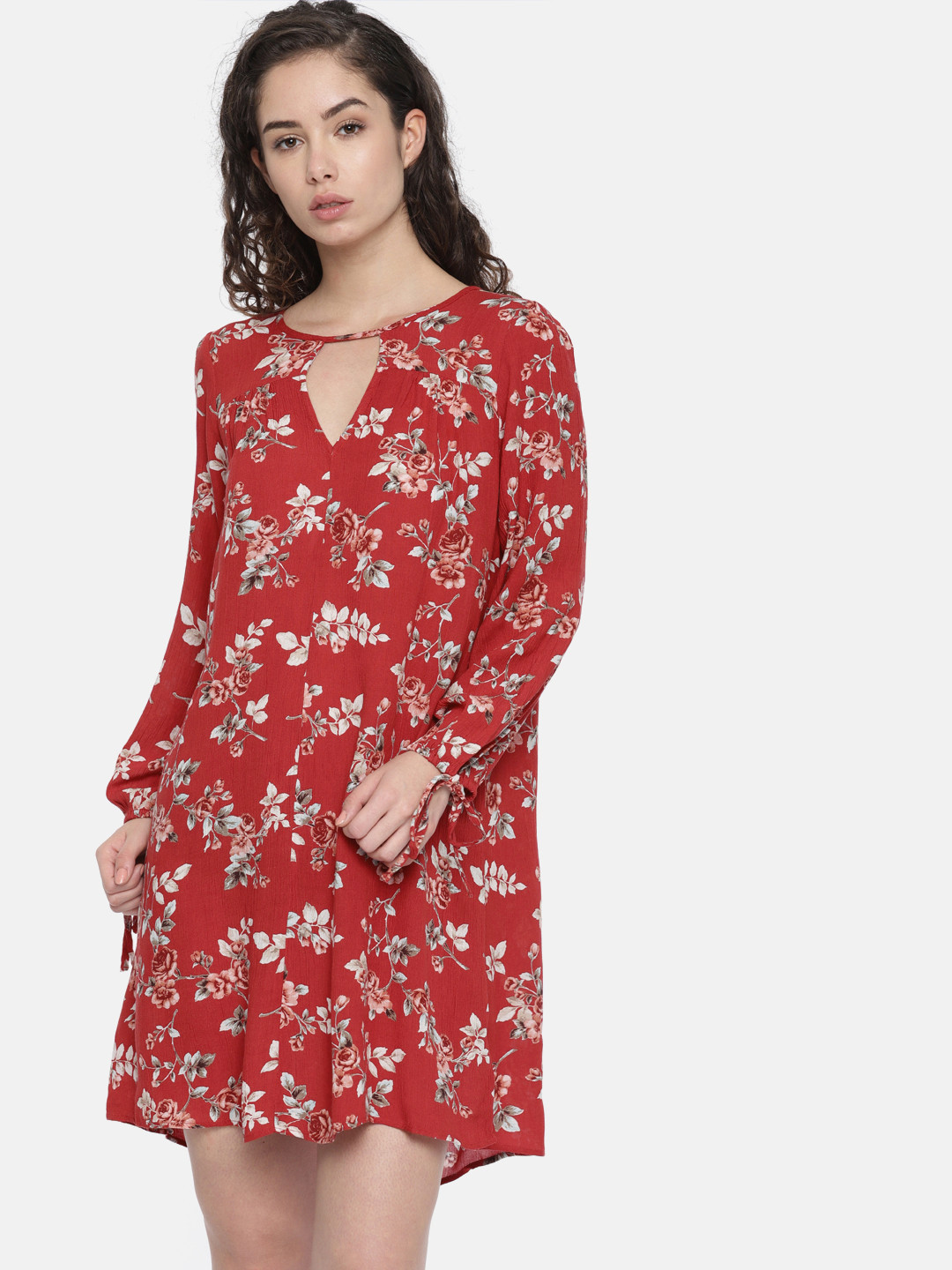 Buy AMERICAN EAGLE OUTFITTERS Women Red Printed A Line Dress Dresses
