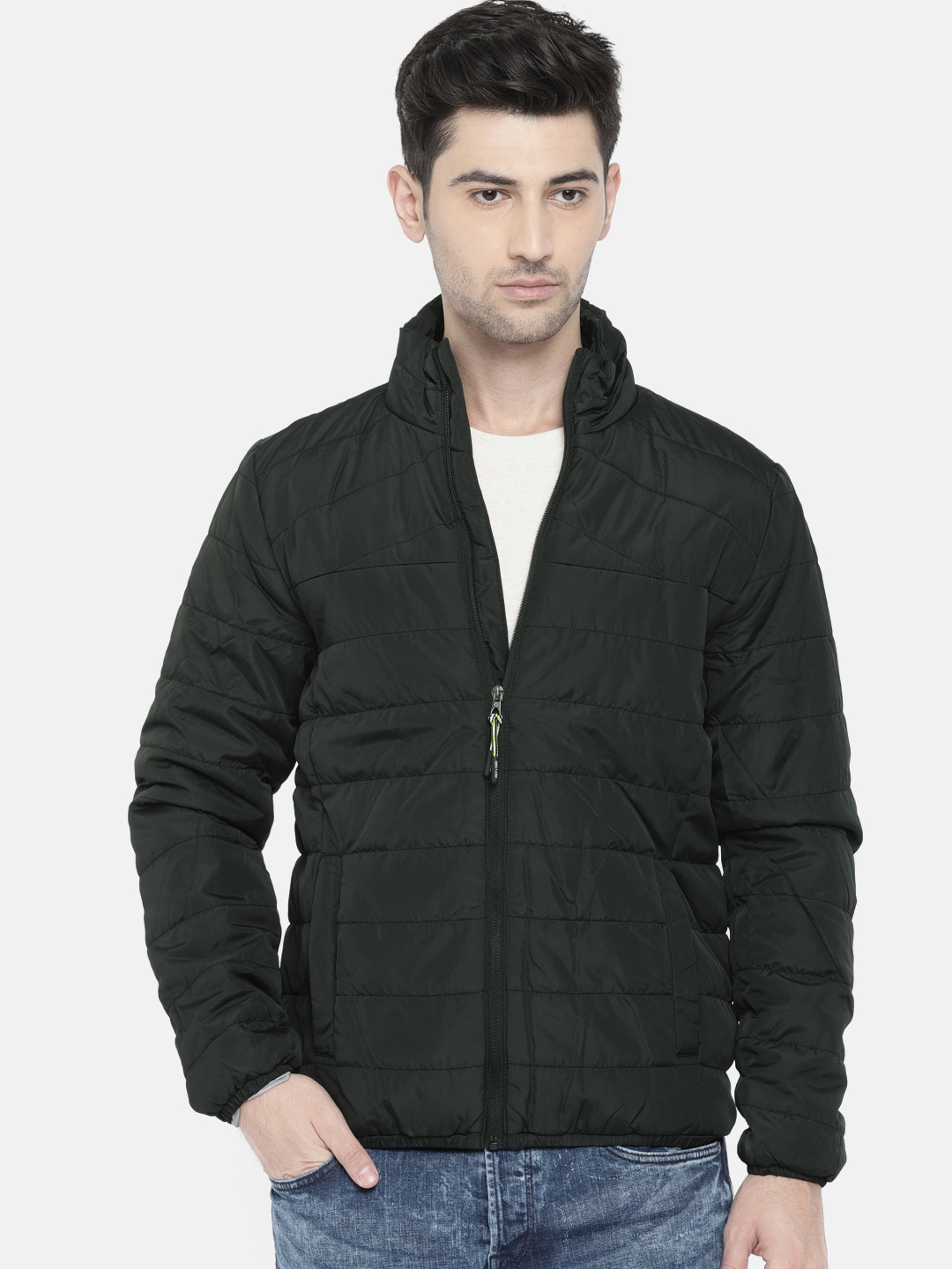 Buy ONLY & SONS Men Black Solid Padded Jacket - Jackets for Men 7203434 ...