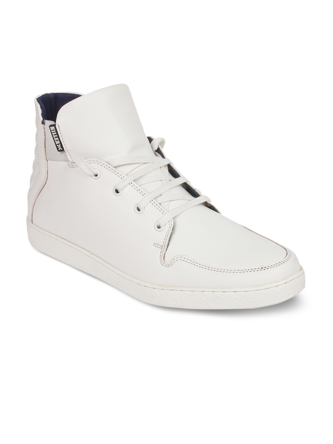 white solid sneakers for men
