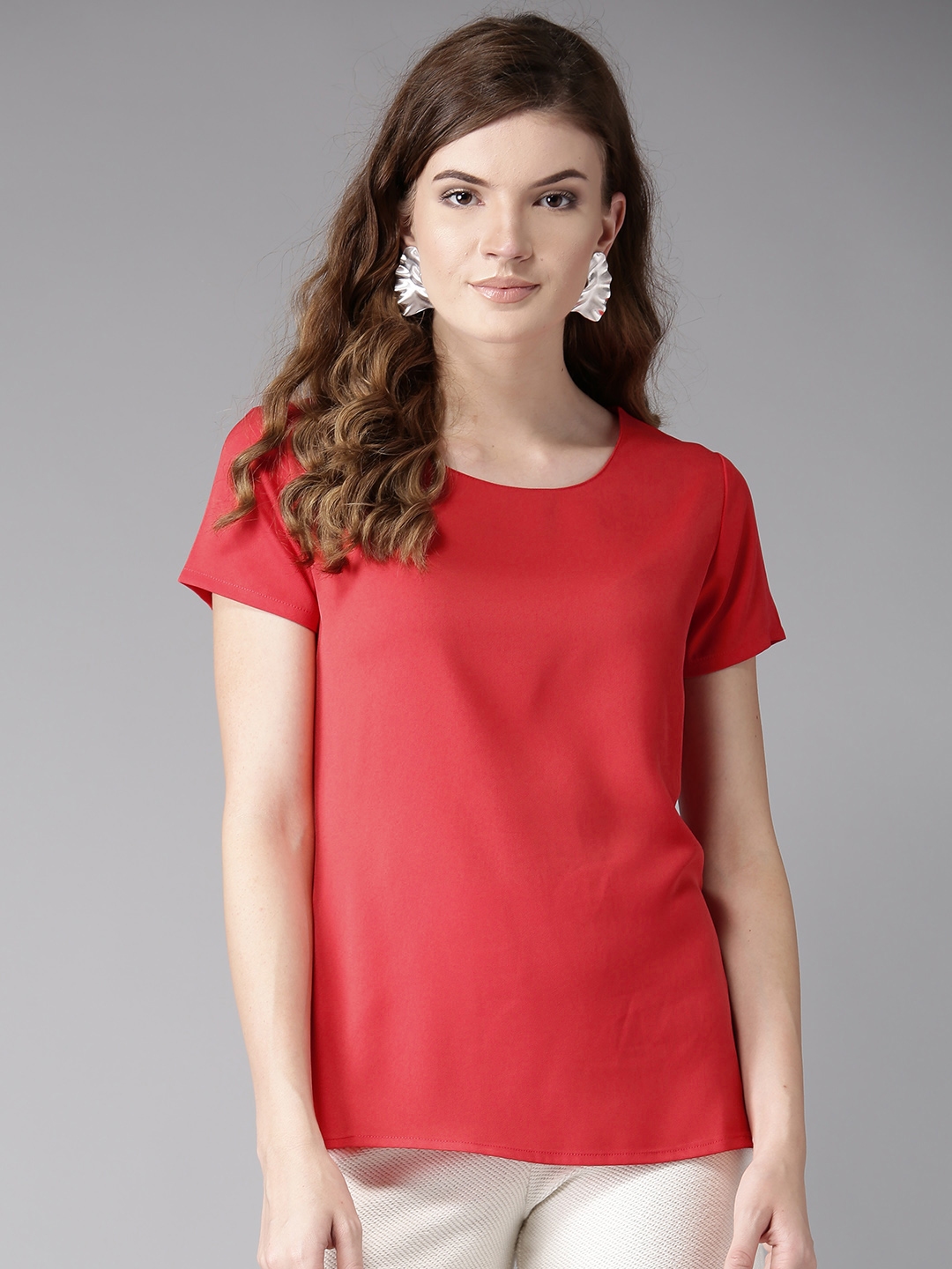 Buy HERE&NOW Women Red Solid Top - Tops for Women 7206070 | Myntra