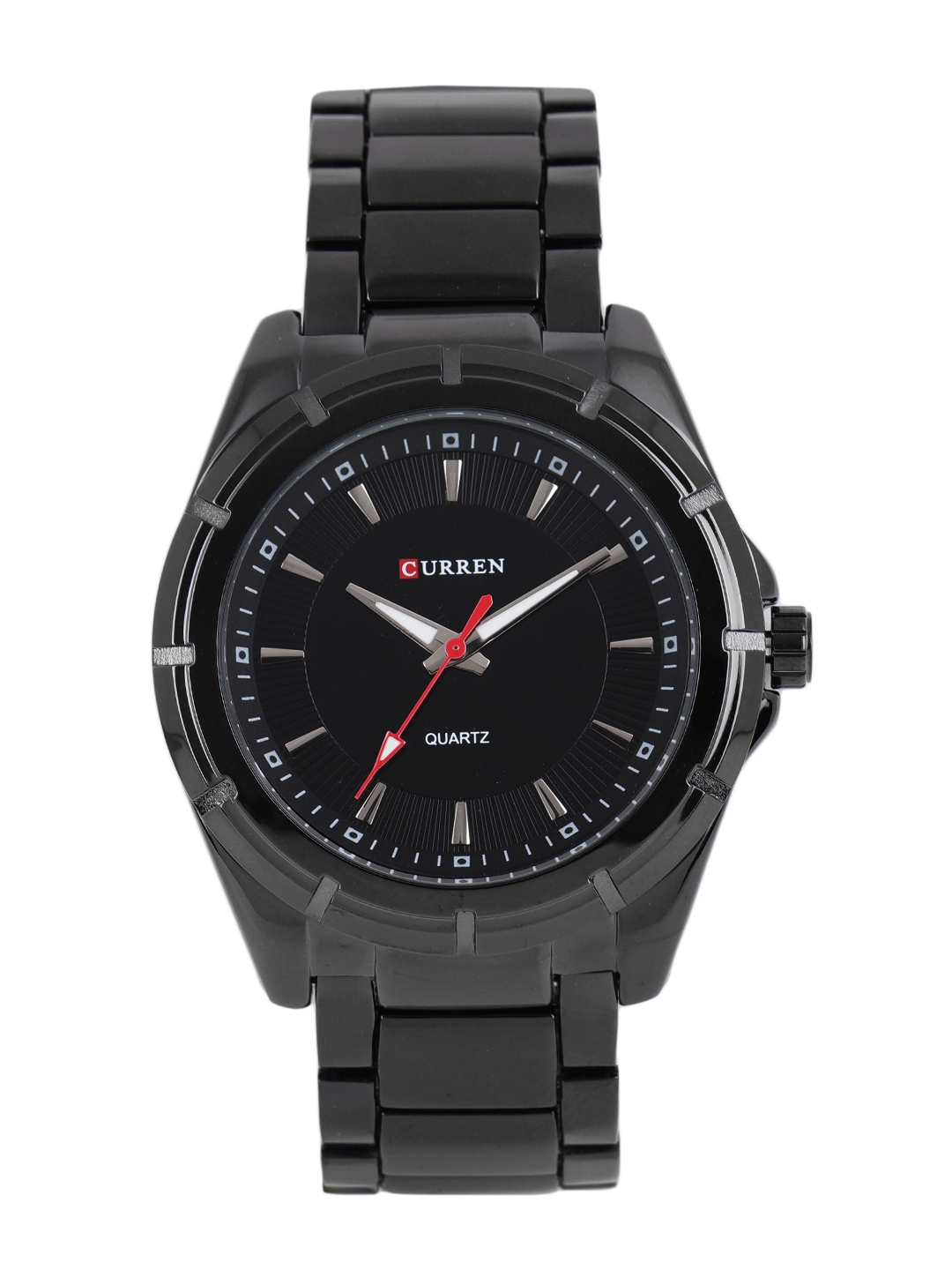 curren black analog watch