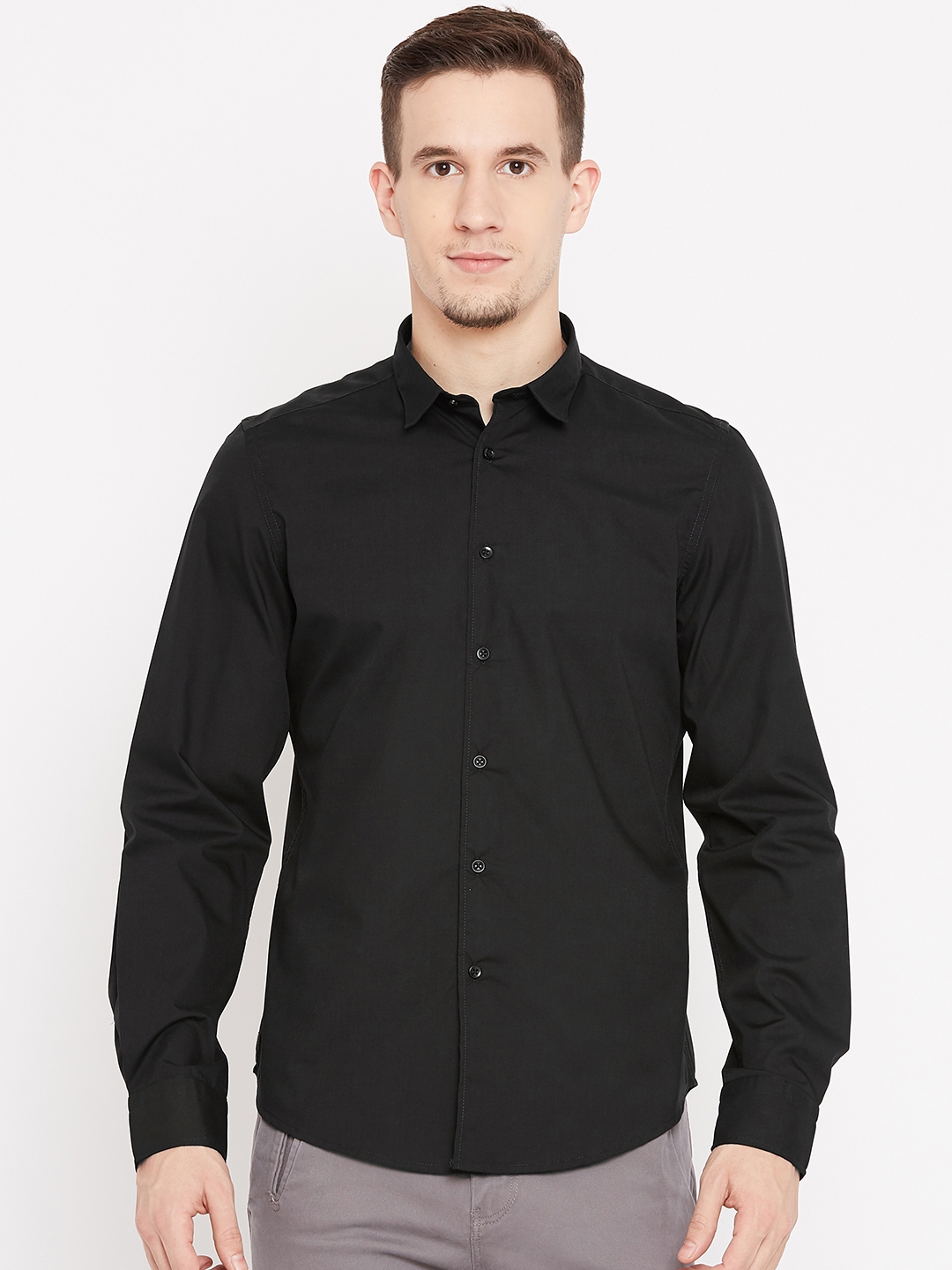 Buy OVS Men Black Slim Fit Solid Formal Shirt - Shirts for Men 7209224 ...