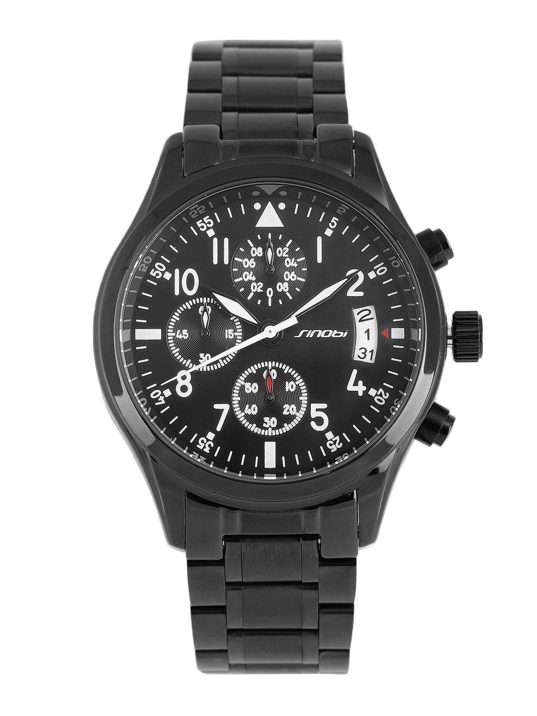 Buy Sinobi Men Black Analogue Chronograph Watch 11S9639G01 - Watches ...