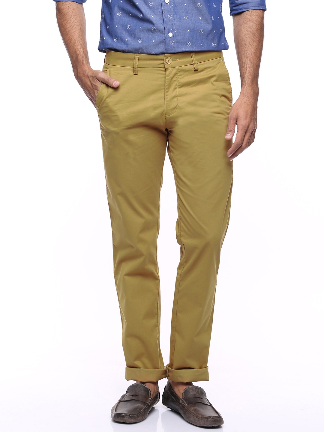 Buy Allen Solly Khaki Smart Chino Trousers - Trousers for Men 721024 ... image.