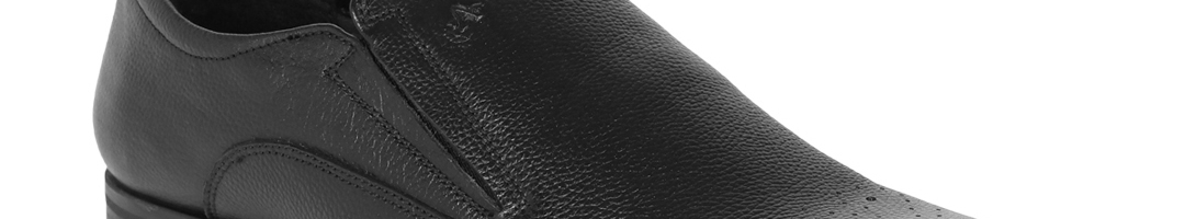 Buy Arrow Men Black Leather Teton Formal Slip Ons - Formal Shoes for ...