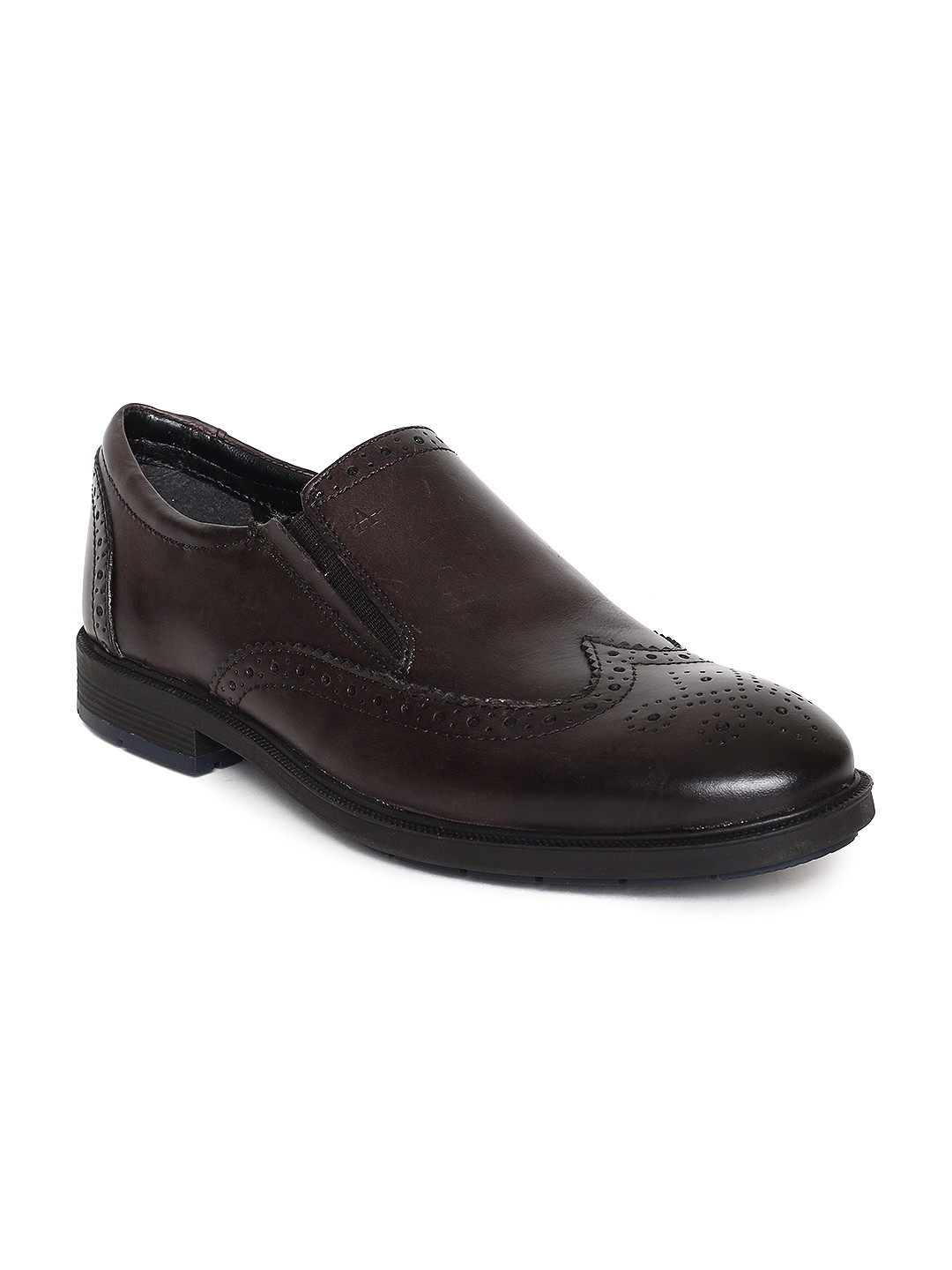 Buy Arrow Men Brown Formal Leather Gannett Slip On Shoes ...