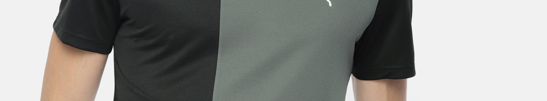Buy Puma Men Black & Grey Colourblocked Run S/S Dry Cell T Shirt ...