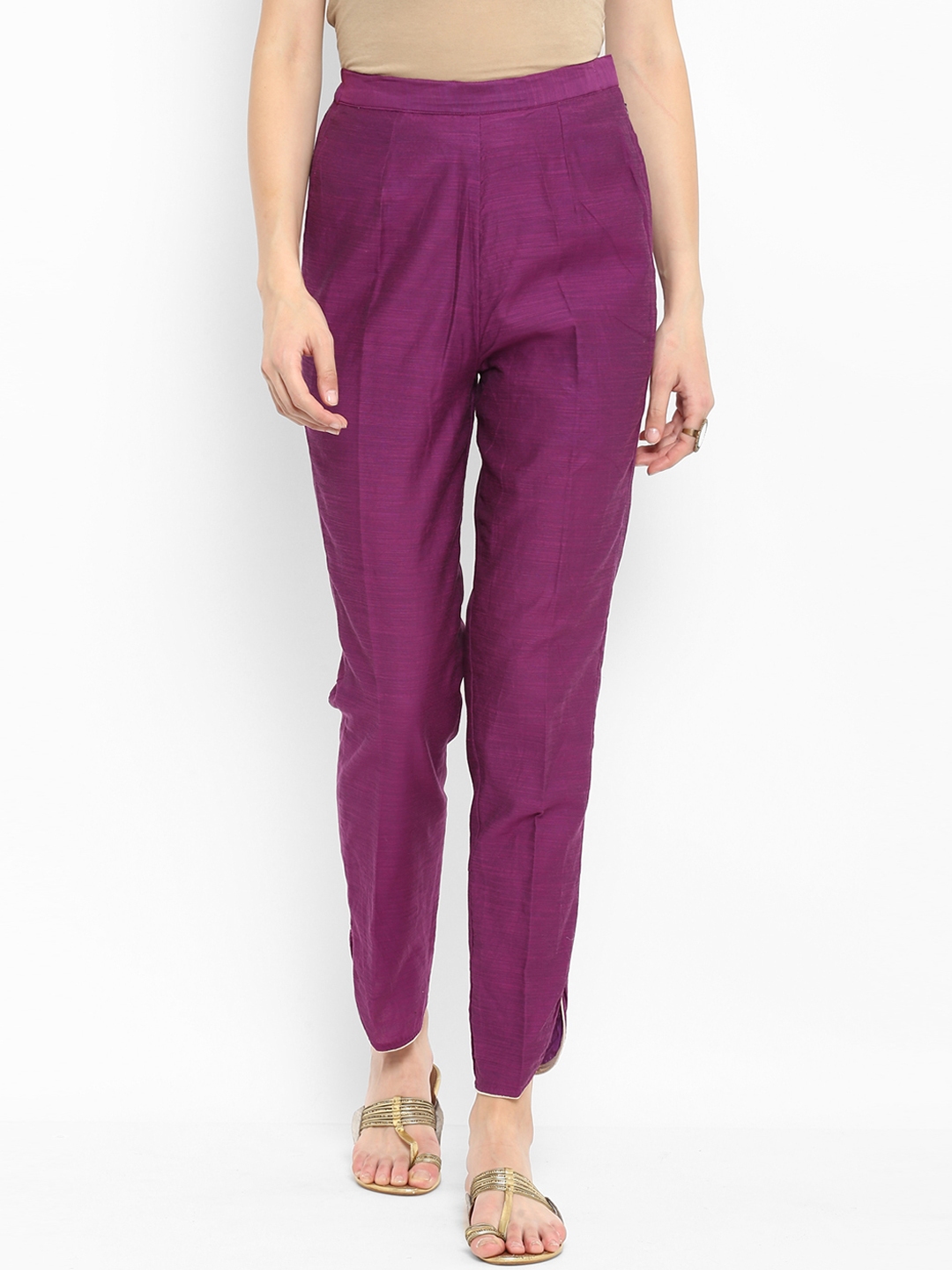 purple tailored trousers