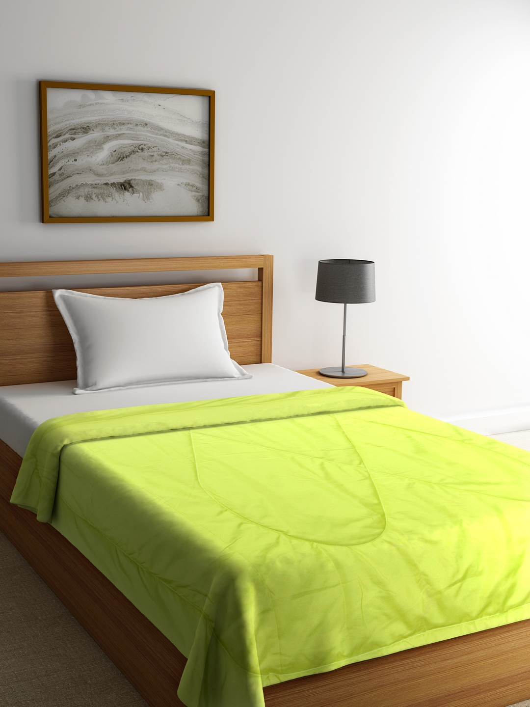 Buy BLUSH Green Solid Mild Winter 120 GSM Single Bed Comforter