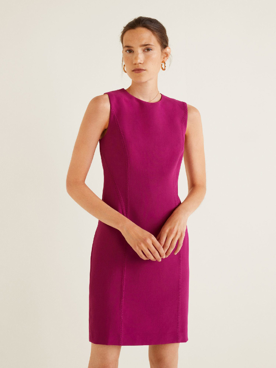 Buy MANGO Women Purple Solid Sheath Dress Dresses for Women 7217440
