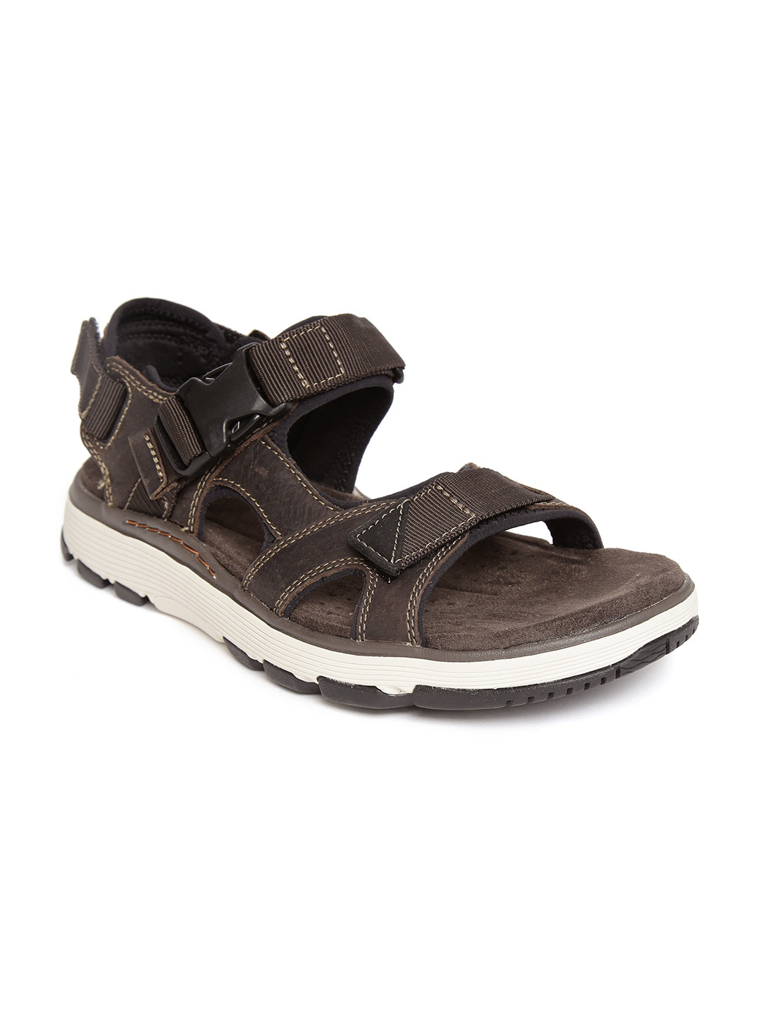 Buy Clarks Men Coffee Brown Leather Comfort Sandals Sandals for Men