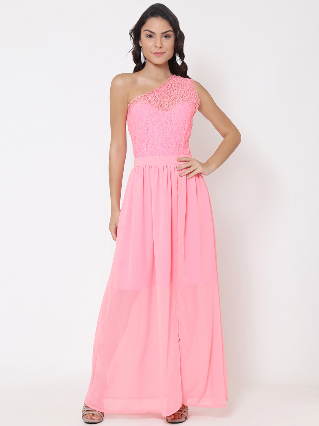 Buy Martini Women Pink Self Design Maxi Dress Dresses for Women