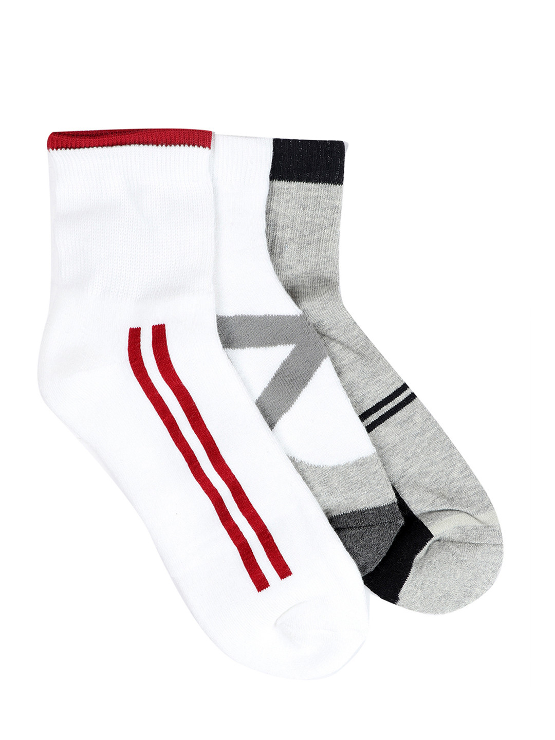Buy Peter England Men Set Of 3 Ankle Length Assorted Socks Socks for