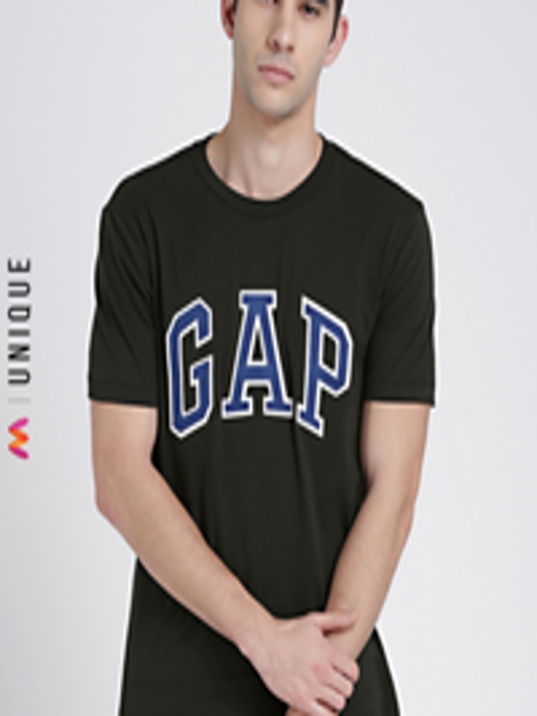Buy GAP Men's Black Logo Crew Neck T Shirt - Tshirts for Men 7226400 ...