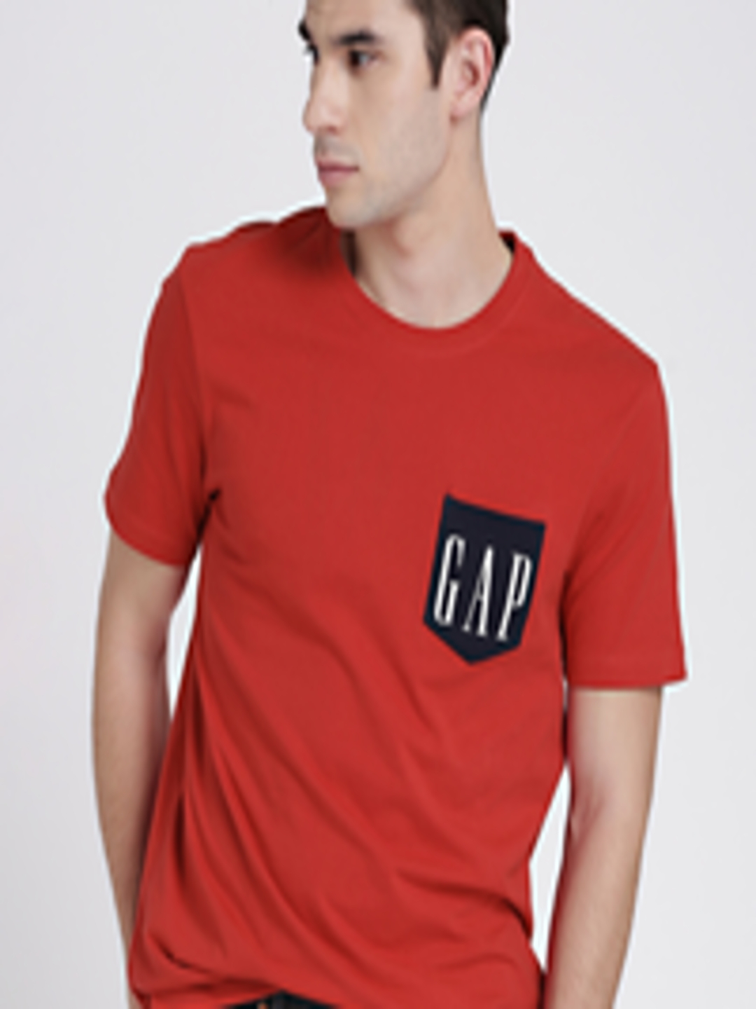 Buy GAP Men's Red Short Sleeve Logo Pocket T Shirt - Tshirts for Men ...