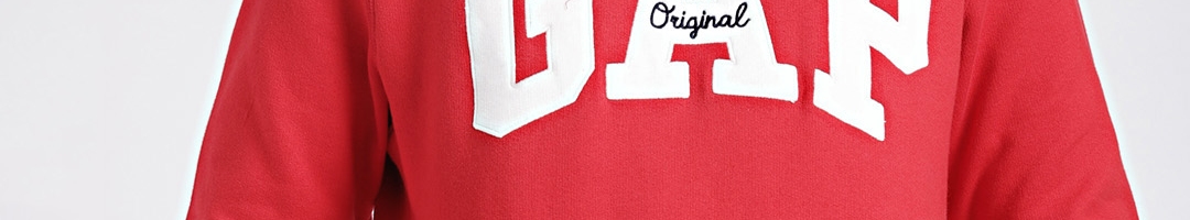 Buy GAP Men's Red Logo Fleece Crewneck Sweatshirt - Sweatshirts for Men ...