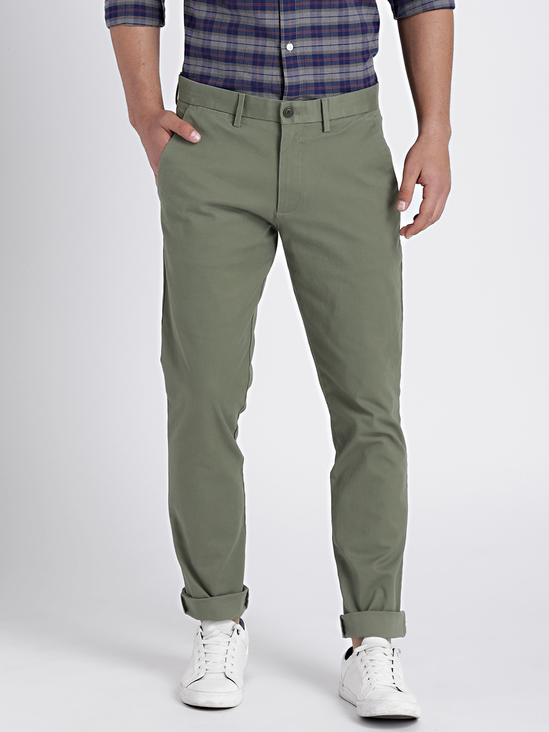 Buy GAP Men's Olive Green Khakis In Skinny Fit With GapFlex - Trousers ...
