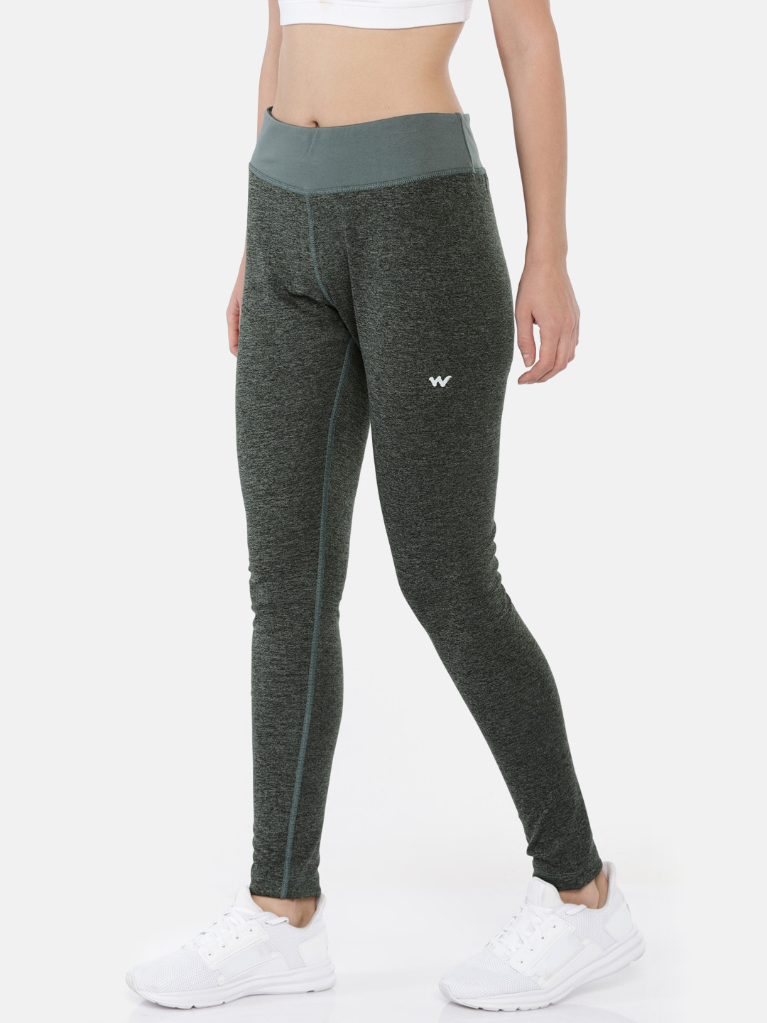 Buy Wildcraft Women Charcoal Grey Solid Legging Reversible Tights