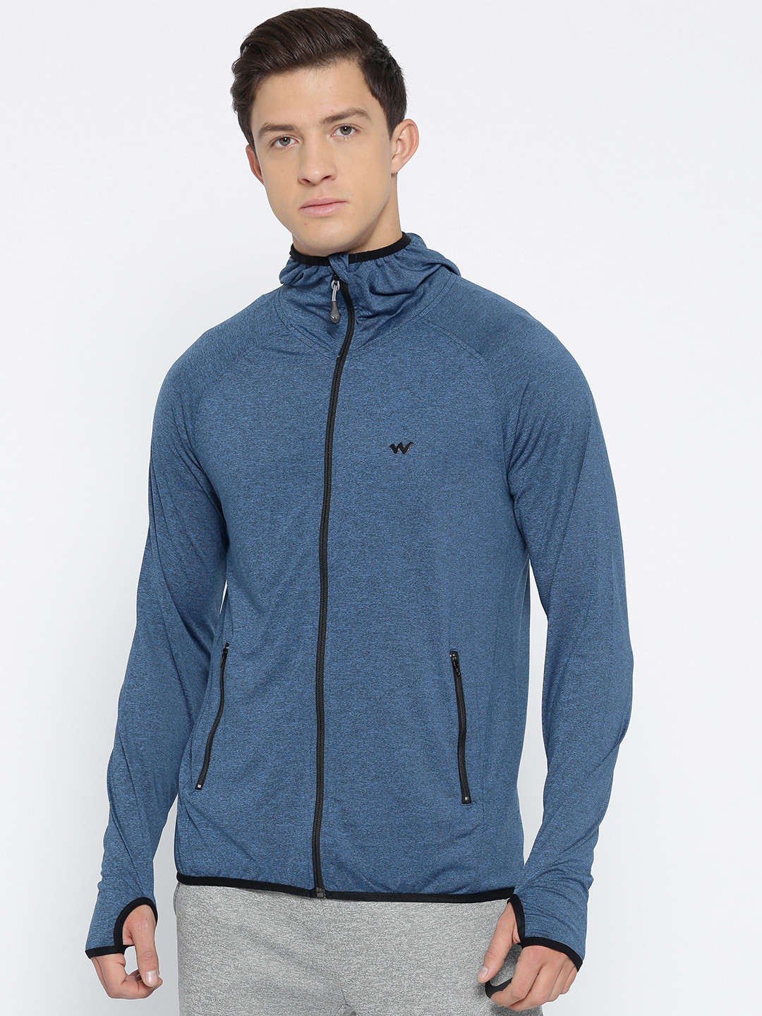 Buy Wildcraft Men Blue Printed Sporty Running Jacket Jackets for Men