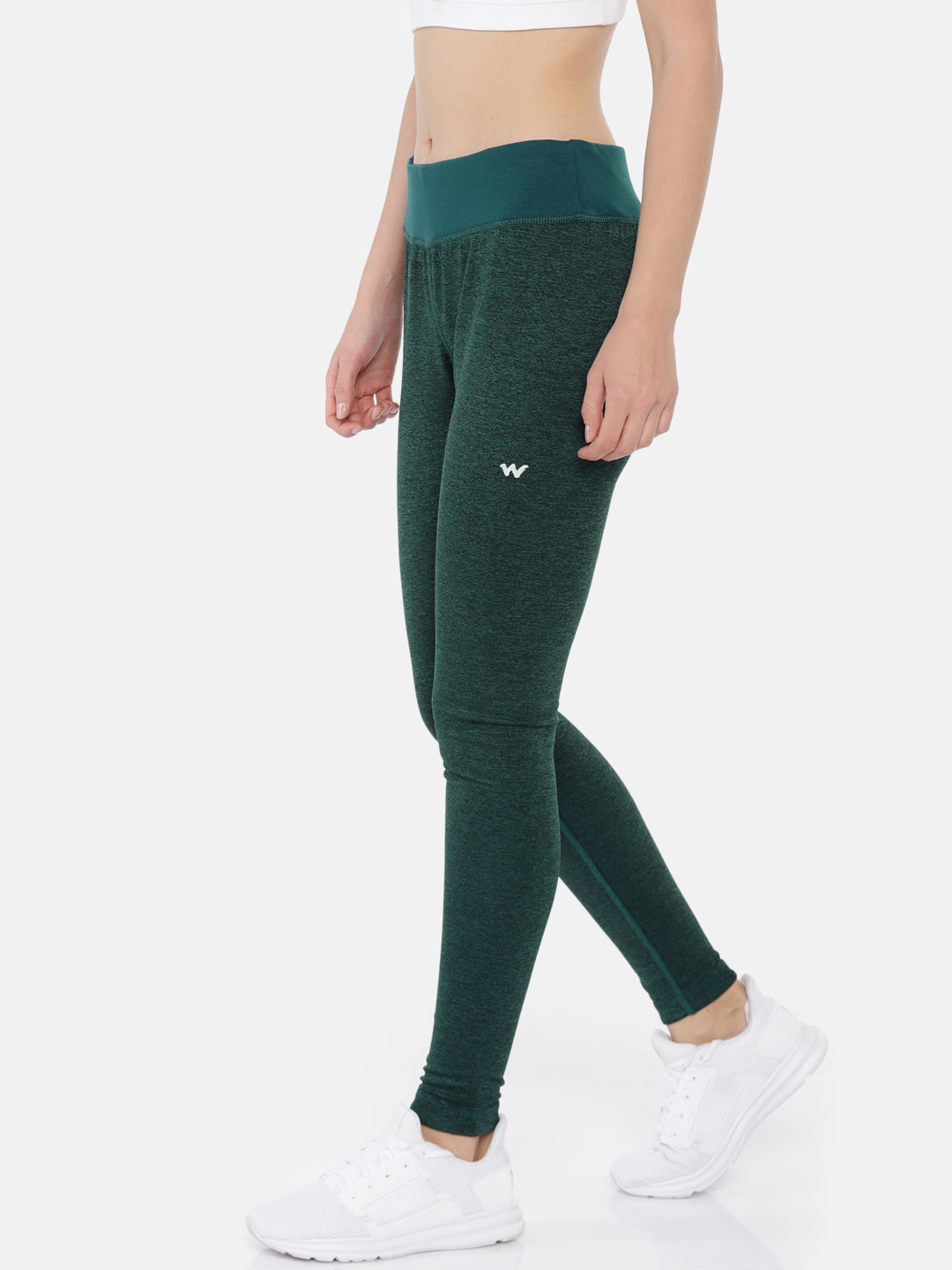 Buy Wildcraft Women Teal Green Solid Legging Reversible Track Pants