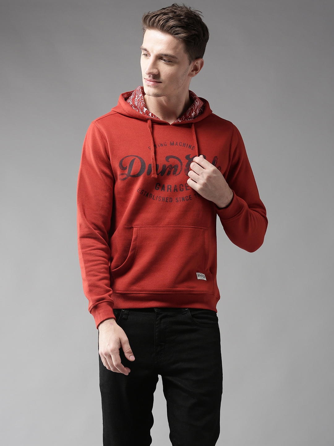 flying machine hooded shirt
