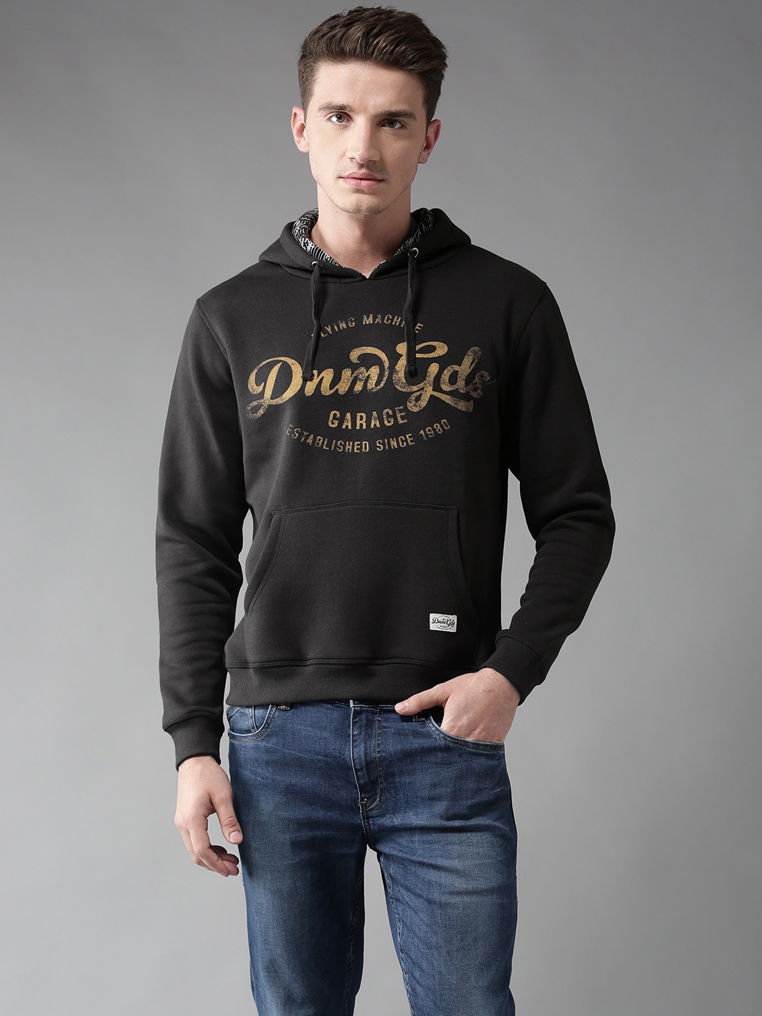 flying machine hooded shirt