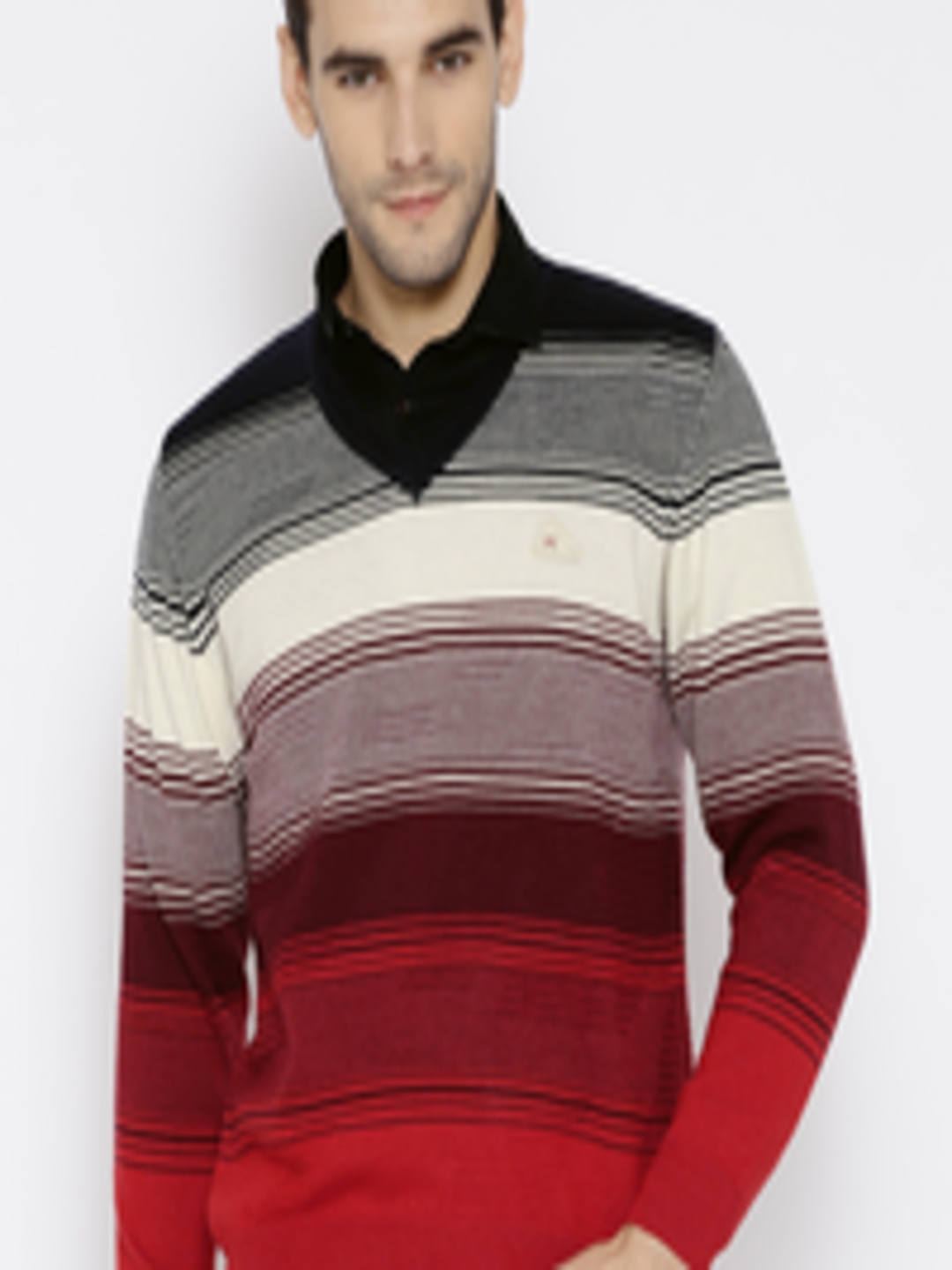 Buy Monte Carlo Men Multicoloured Striped Pullover - Sweaters for Men ...