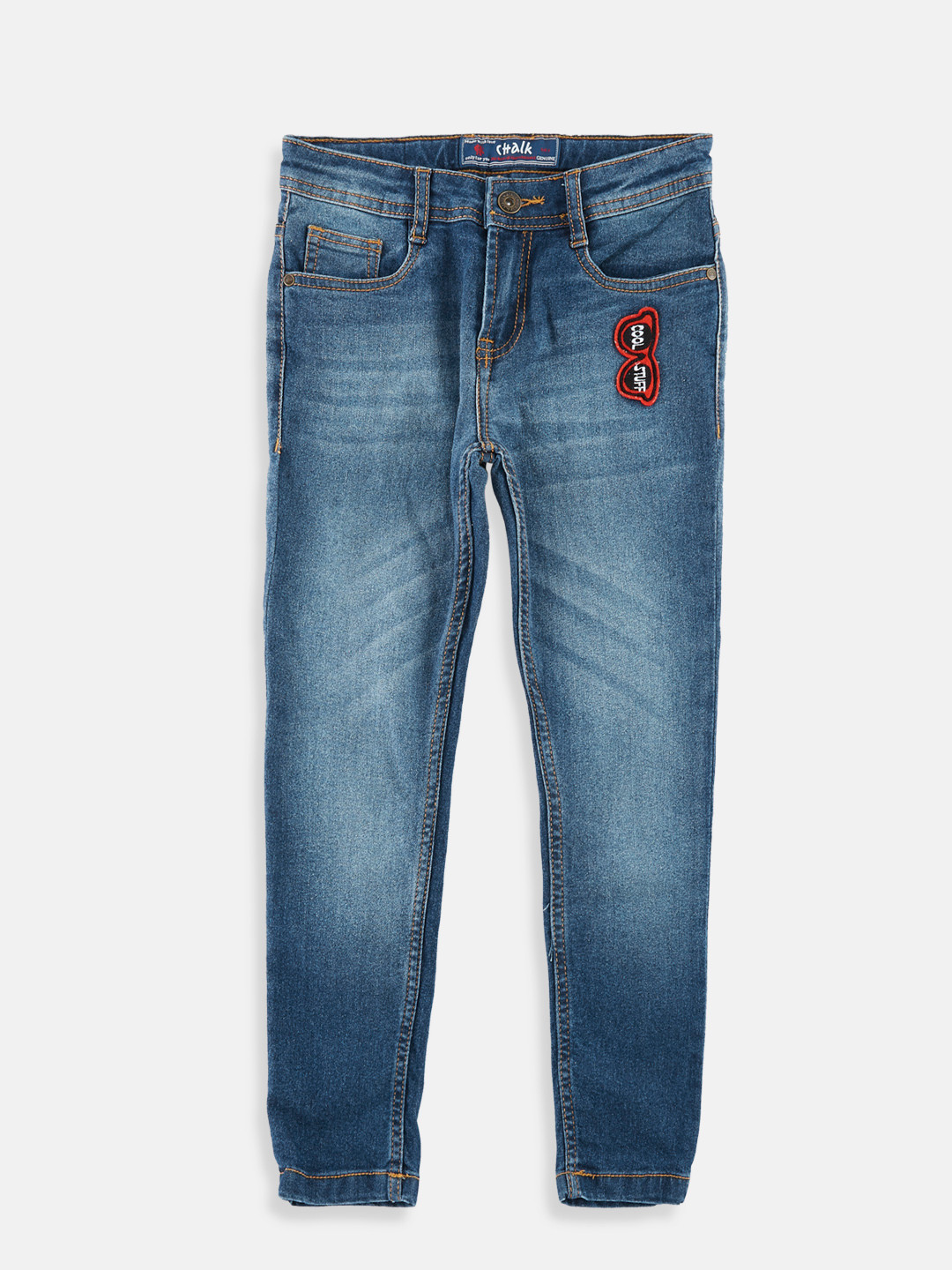 Buy CHALK By Pantaloons Boys Blue Slim Fit Mid Rise Clean Look Jeans Jeans for Boys 7239538