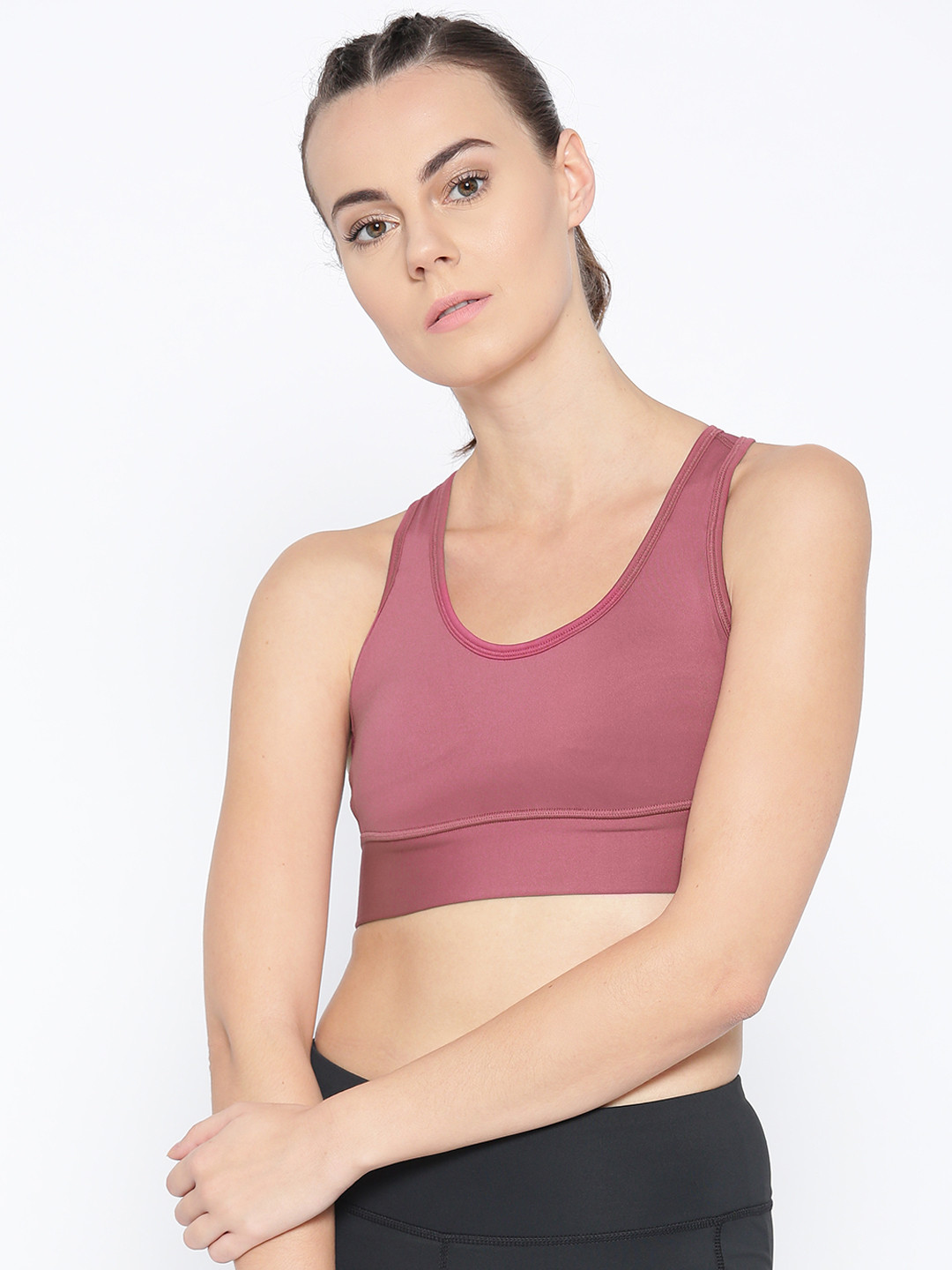 Buy Reebok Pink Solid RE Tough Sports Bra CY4644 Bra for Women