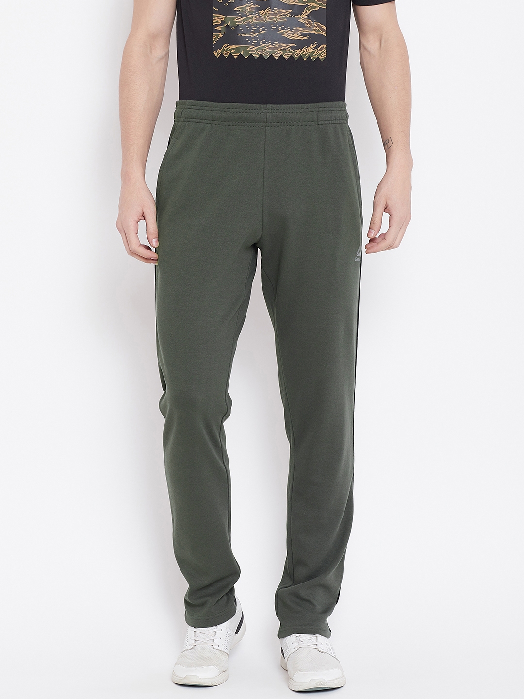 Buy Reebok Men Olive Green Core Knit Solid Track Pants - Track Pants ...