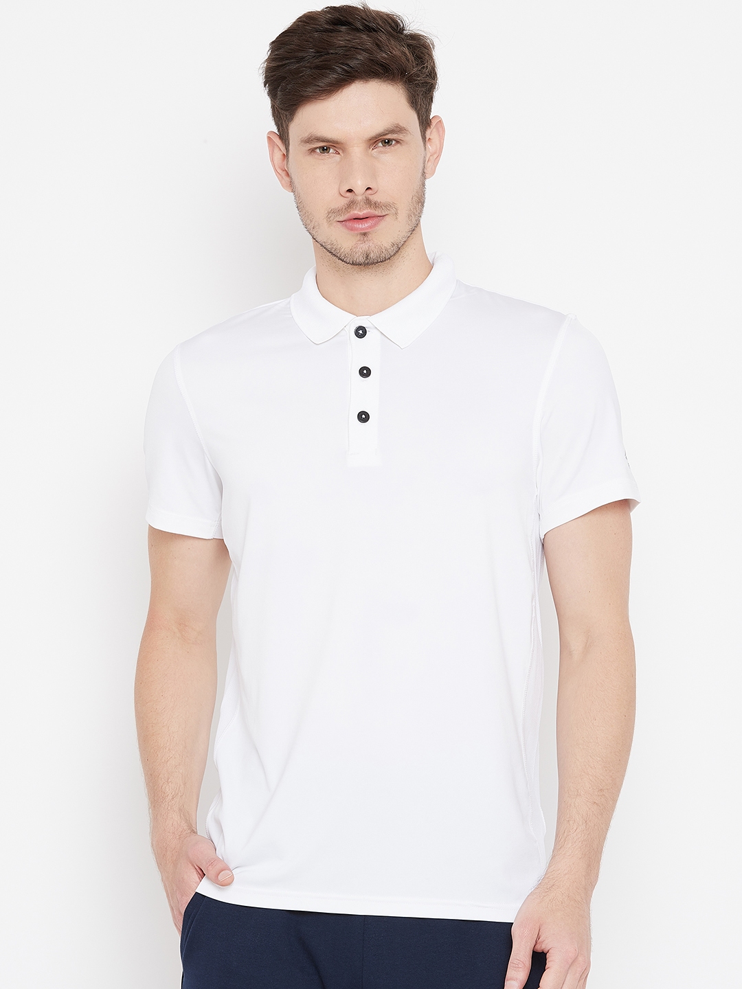 Buy Reebok Men White Solid WOR Training Polo T Shirt - Tshirts for Men ...