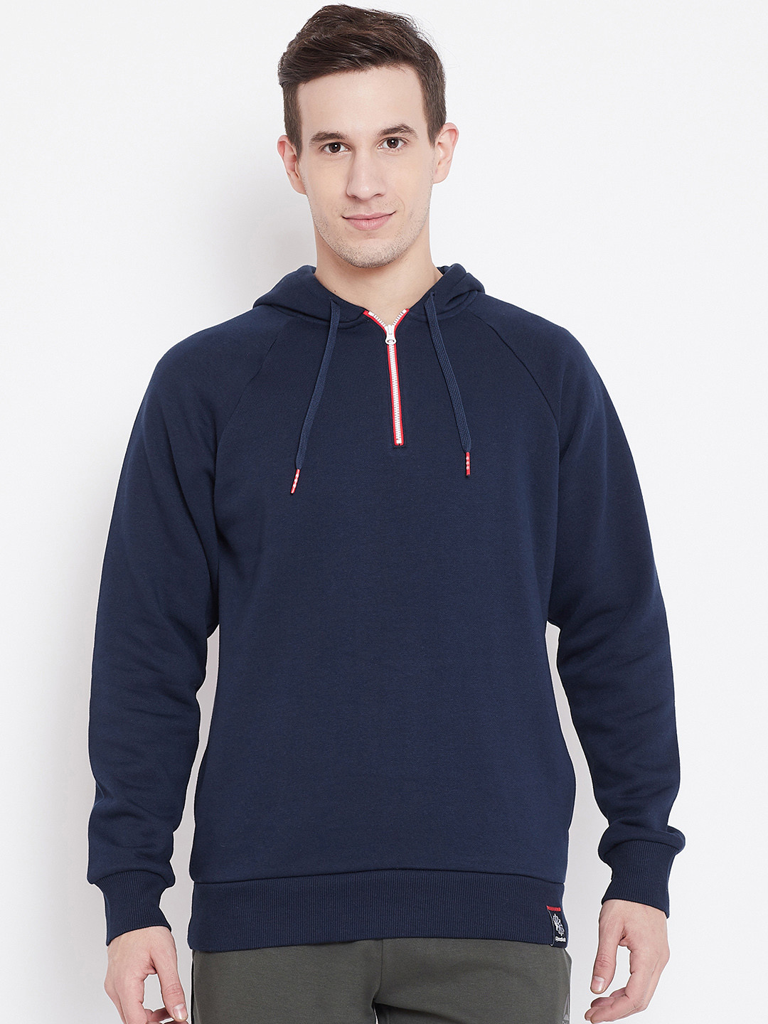 Buy Reebok Classic Men Navy Blue Solid Hooded Sweatshirt - Sweatshirts for Men 7245310 | Myntra