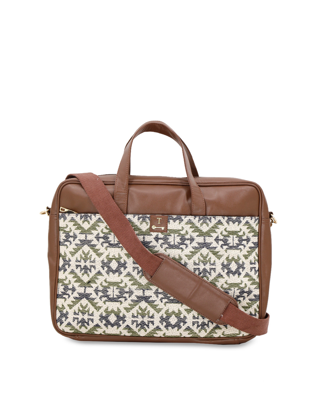 Buy TJORI Women Blue & Brown Printed Laptop Bag Laptop Bag for Women 7246370 Myntra