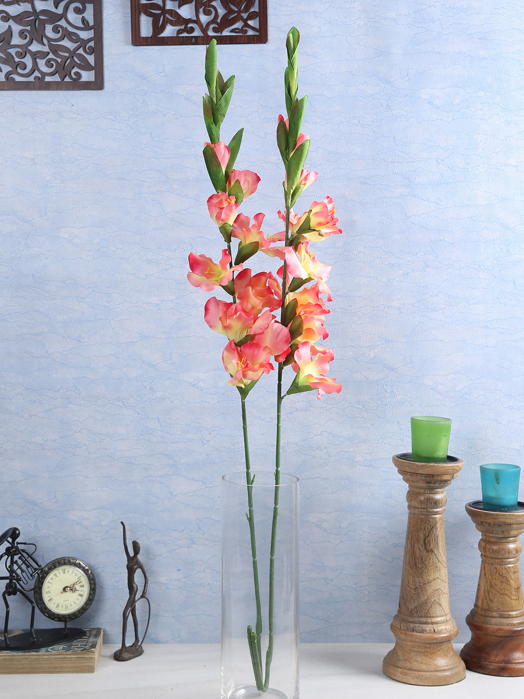 Buy Fourwalls Set Of 2 Pink Artificial Glady Flower Stems Artificial