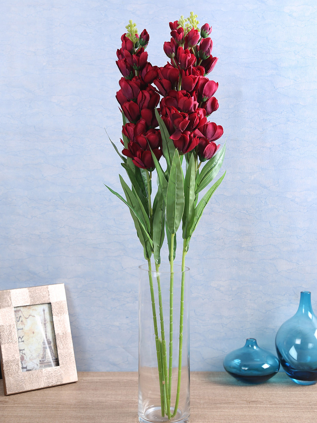 Buy Fourwalls Set Of 4 Maroon Artificial Jasmine Flower Stems