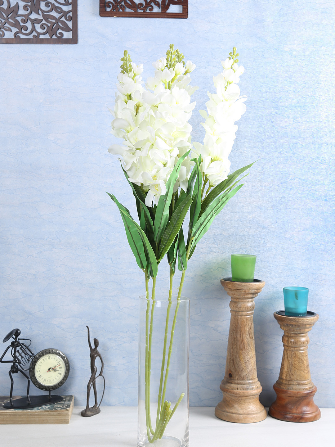 Buy Fourwalls Set Of 4 White Artificial Jasmine Flower Stems