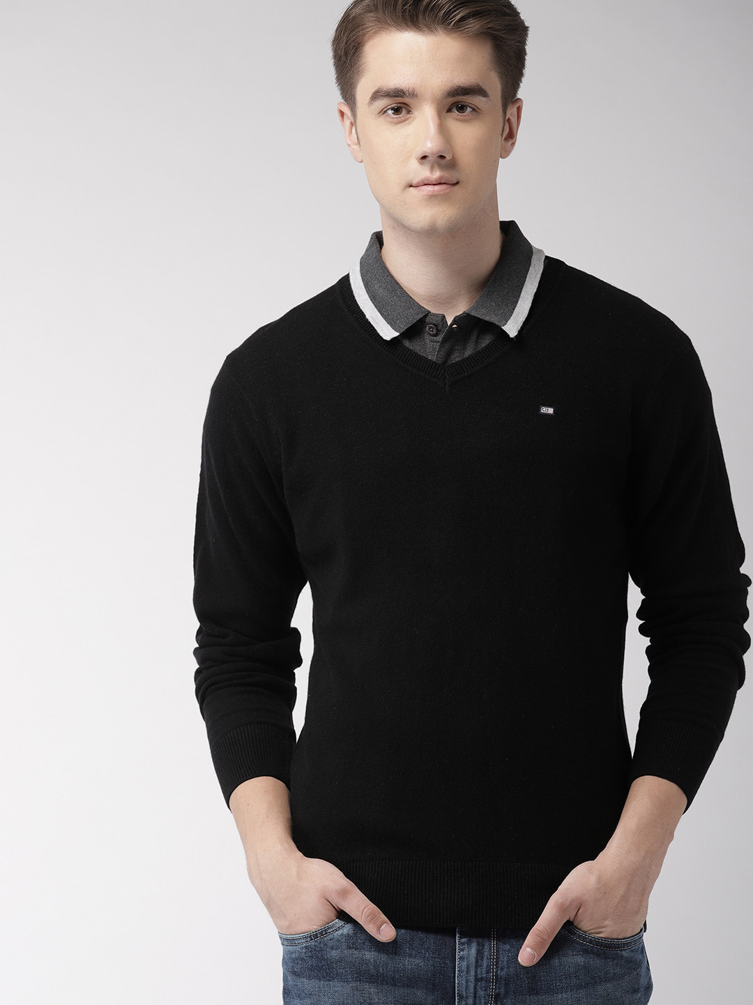 Buy Arrow Sport Men Black Solid Pullover Sweaters for Men 7246960 Myntra