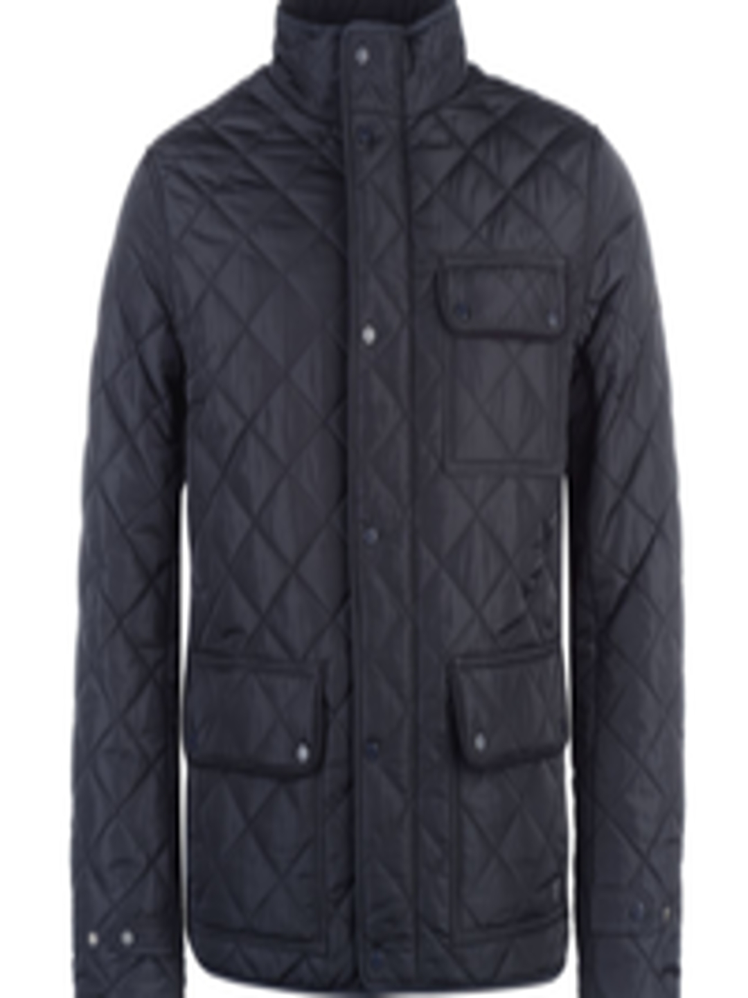 Buy Firetrap Men Navy Blue Solid Quilted Jacket - Jackets for Men ...