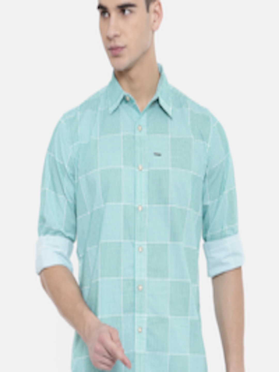 Buy Pepe Jeans Men Green & White Checked Casual Shirt - Shirts for Men ...
