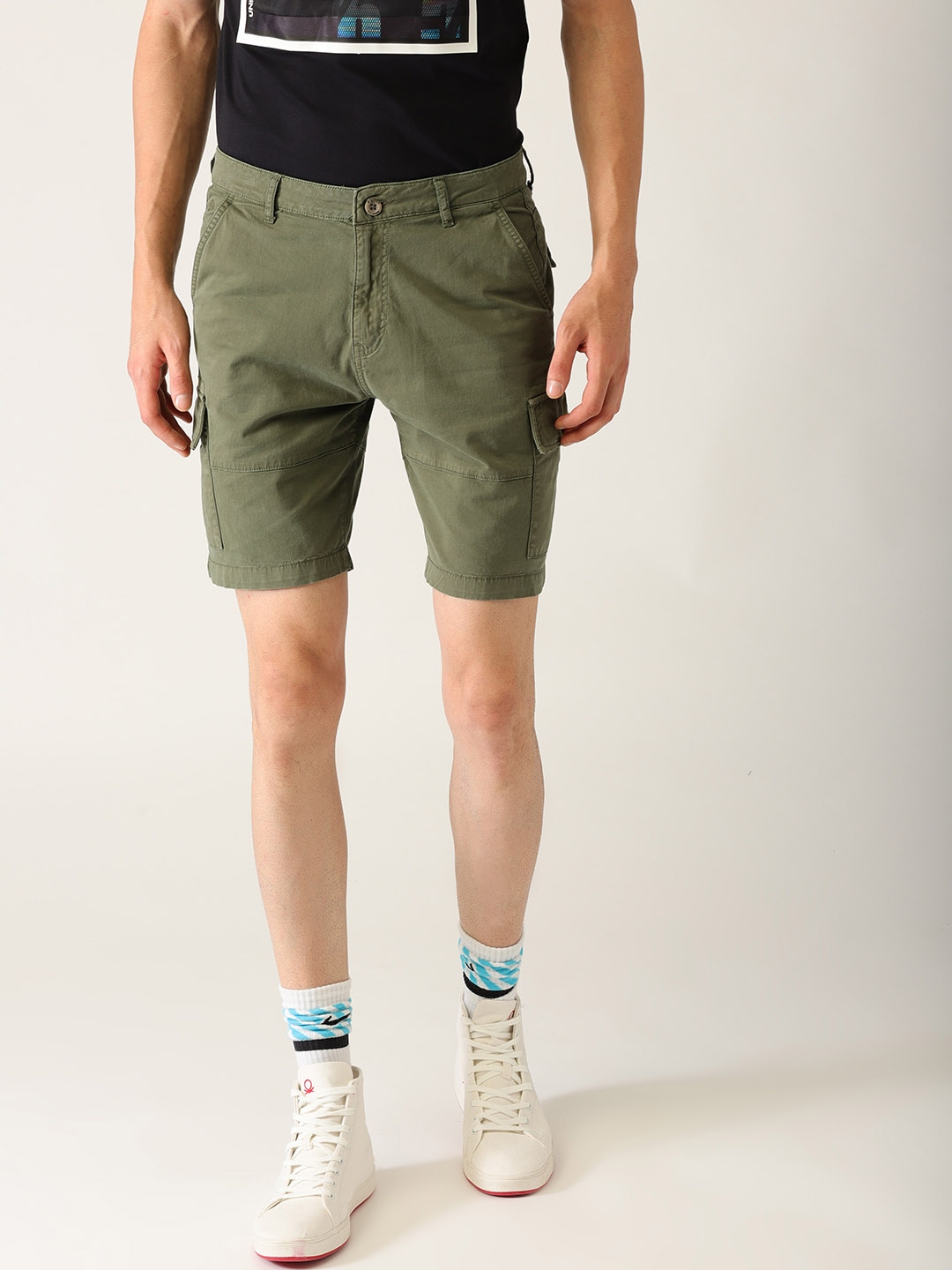 olive green sweat shorts