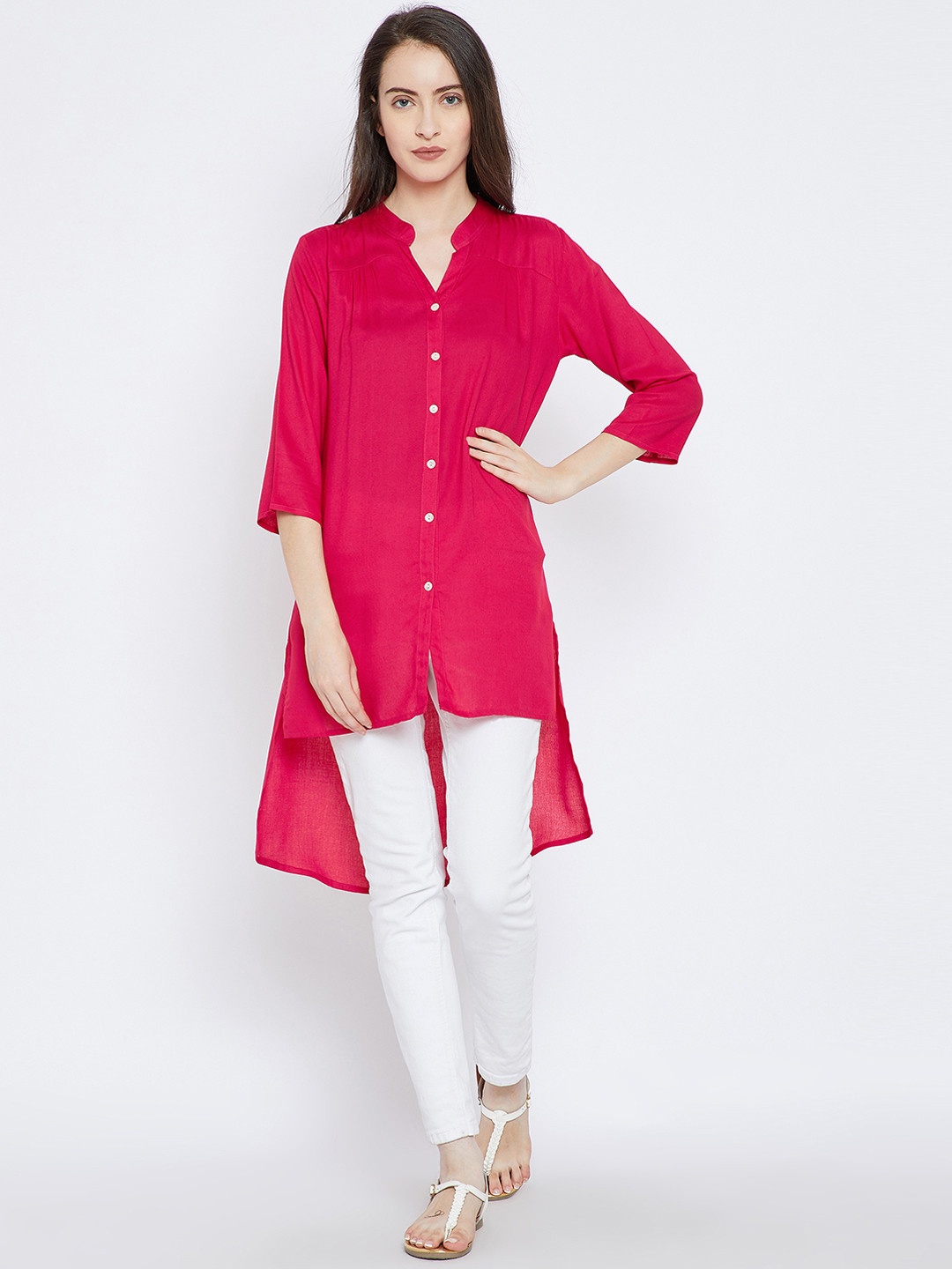 Buy Ruhaans Pink Solid Tunic Tunics for Women 7255493 Myntra