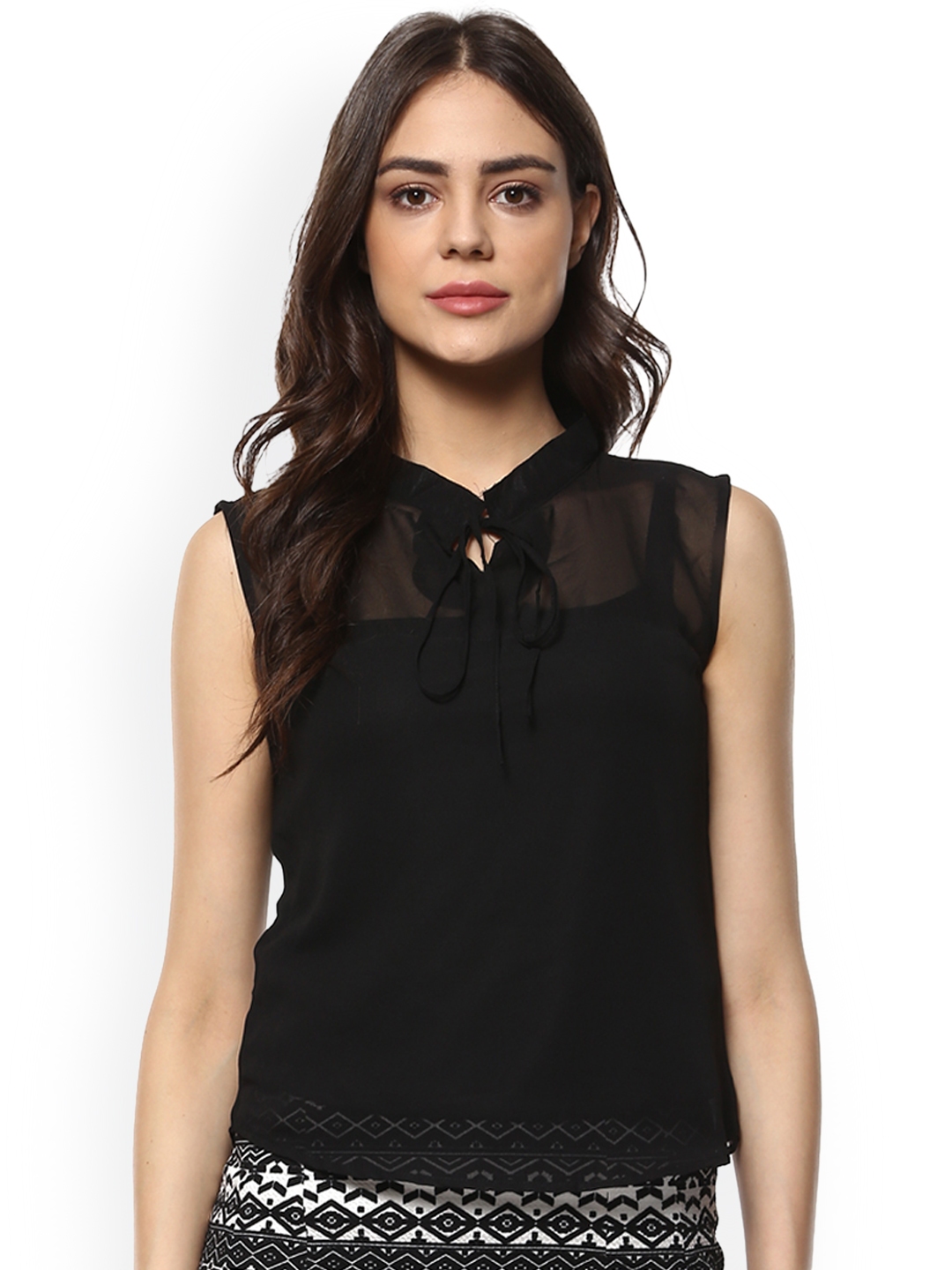 Buy Mayra Women Black Solid A Line Top - Tops for Women 7256666 | Myntra
