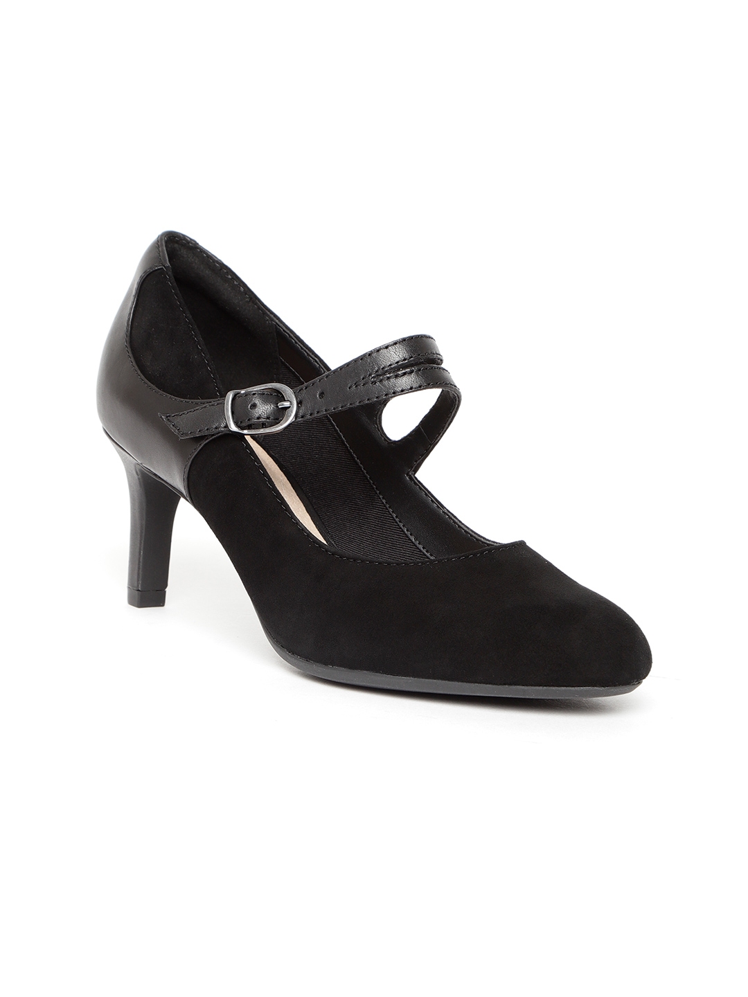 Buy Clarks Women Black Leather Solid Pumps - Heels for Women 7256928 ...