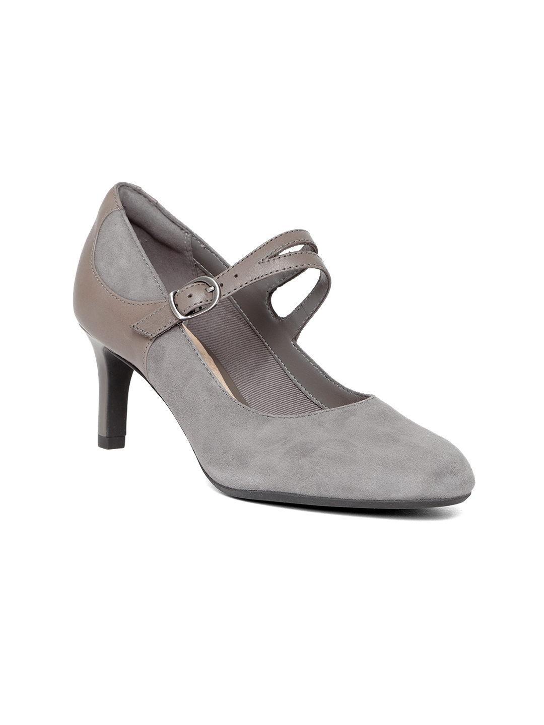clarks gray pumps