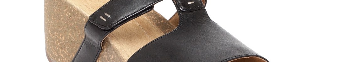 Buy Clarks Women Black Solid Leather Wedges - Heels for Women 7256949 ...